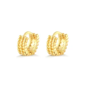 Brinco Feminino Argolinha Trabalhada 1g Banhado A Ouro 18k
