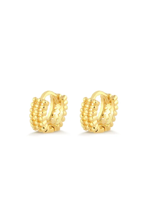 Brinco Feminino Argolinha Trabalhada 1g Banhado A Ouro 18k