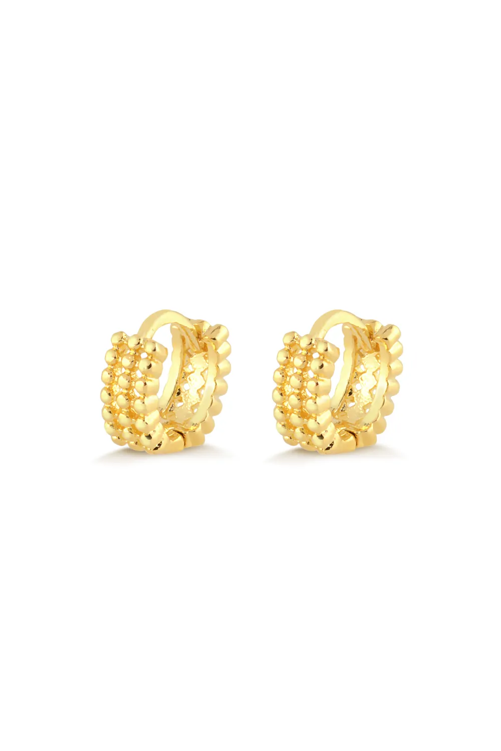 Brinco Feminino Argolinha Trabalhada 1g Banhado A Ouro 18k